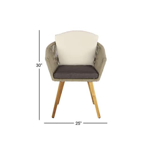 Light Brown Modern Outdoor Dining Chair Set